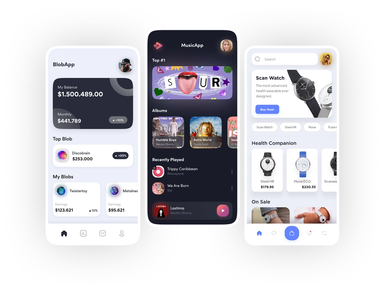 Mobile product interface explorations