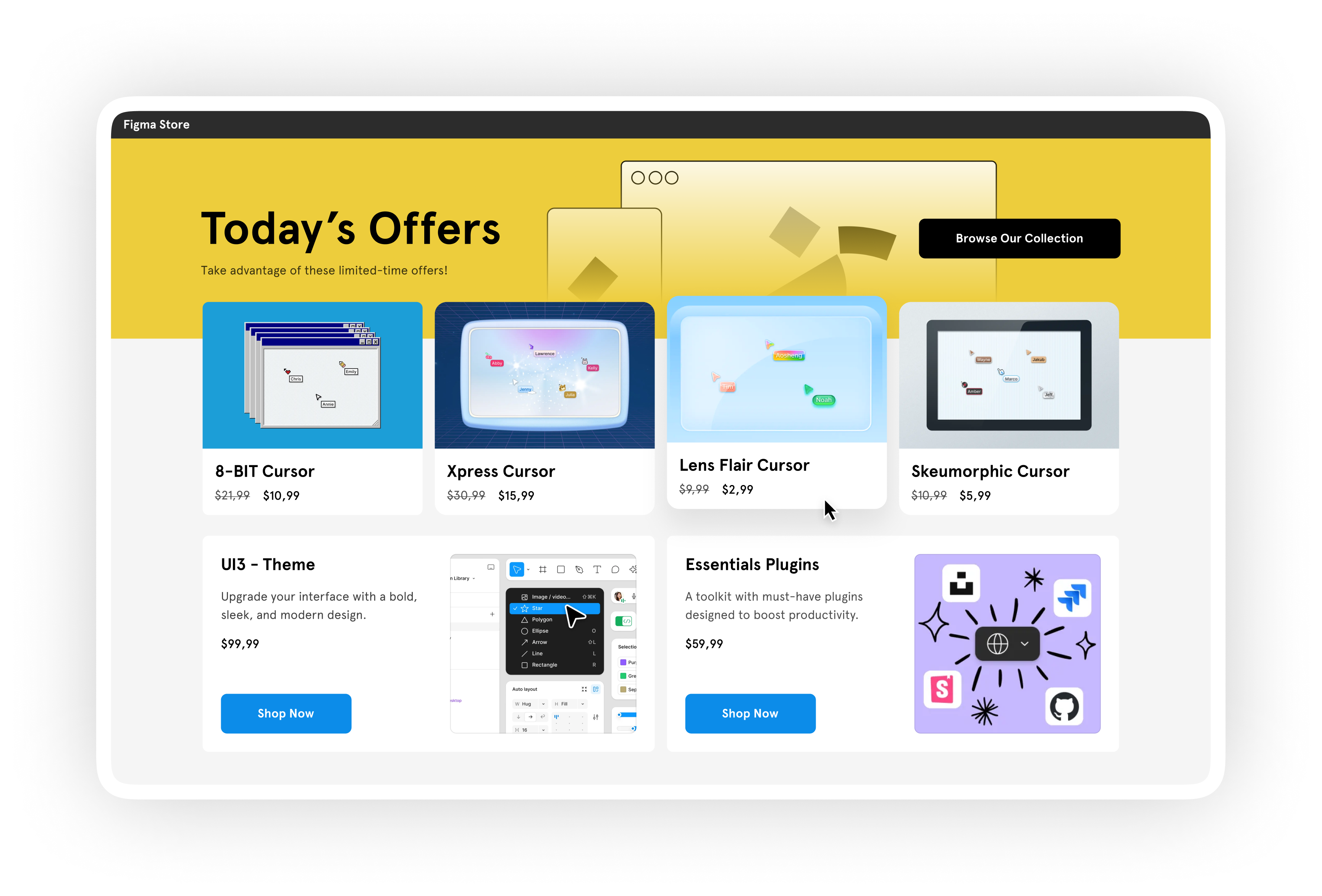Product website screenshot