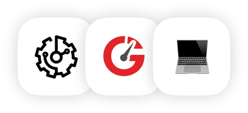 Current company and freelance work symbols