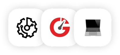 Current company and freelance work symbols